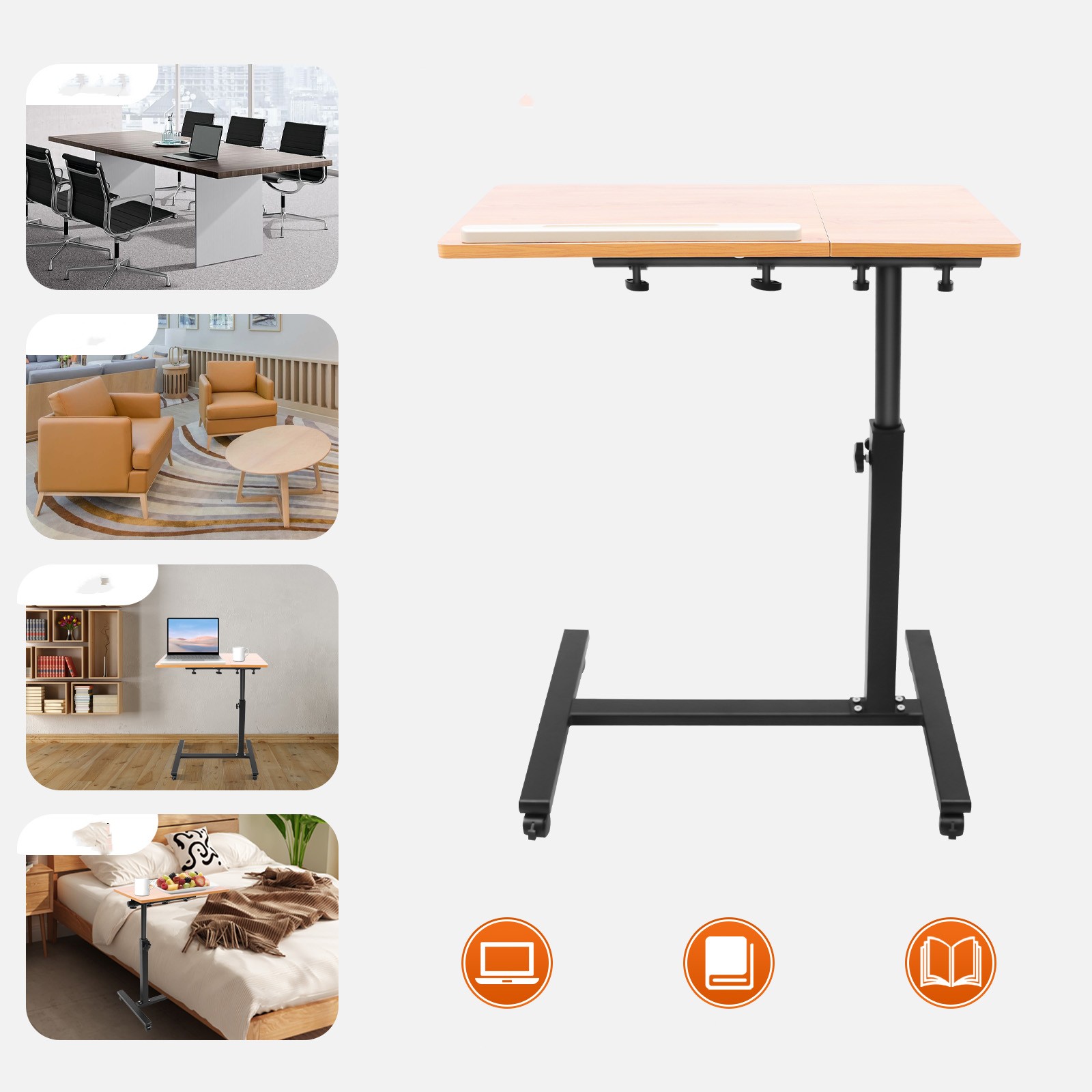 Desk Setup Maker - Mobile Laptop Table Adjustable 360° Rotation