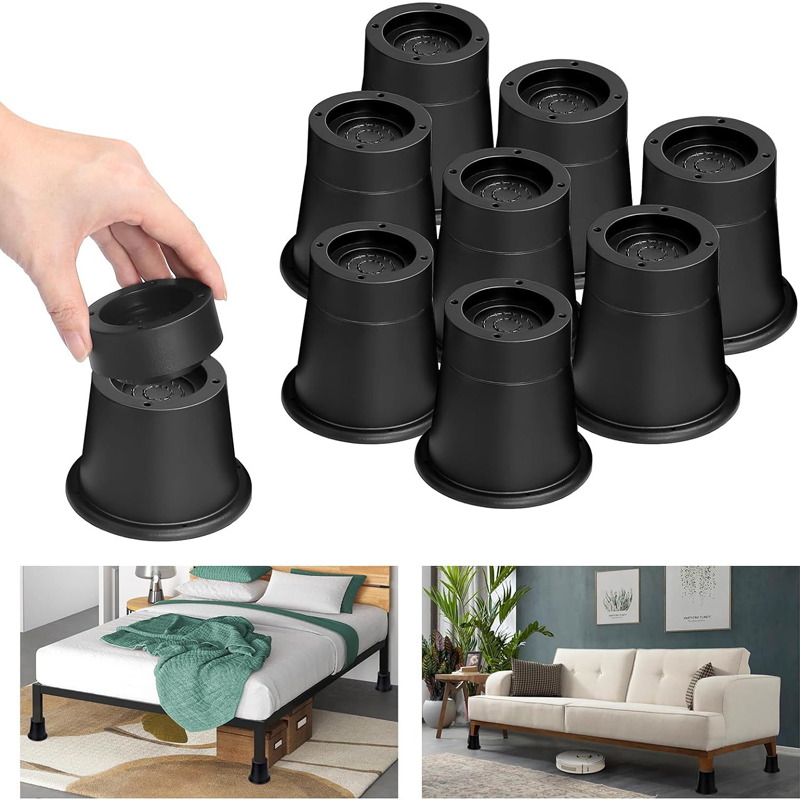Desk Setup Riser - 4Pcs Heavy Duty Furniture Riser Round