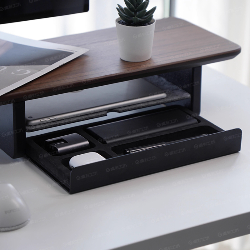 Desk Setup Riser - Monitor Stand Riser Storage Drawers Office