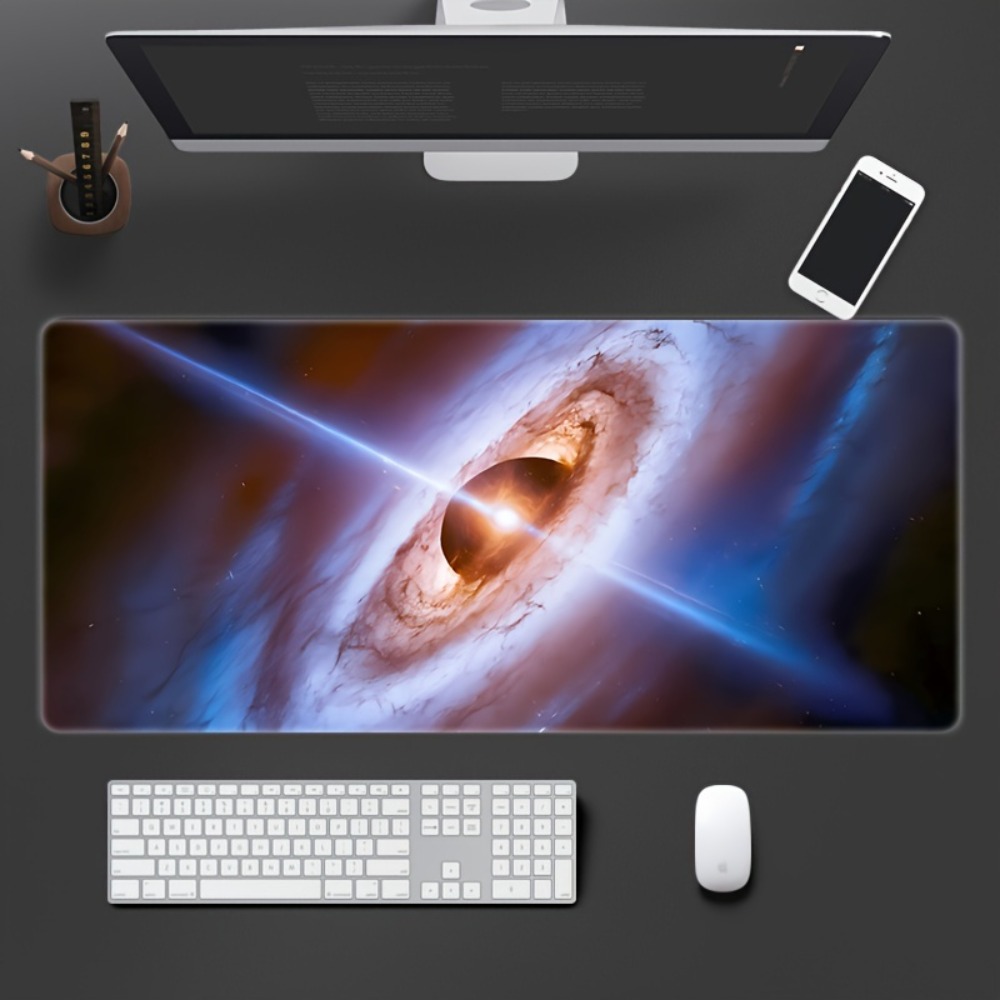 Desk Setup Art - Planetary pattern design, anti-slip rubber base,