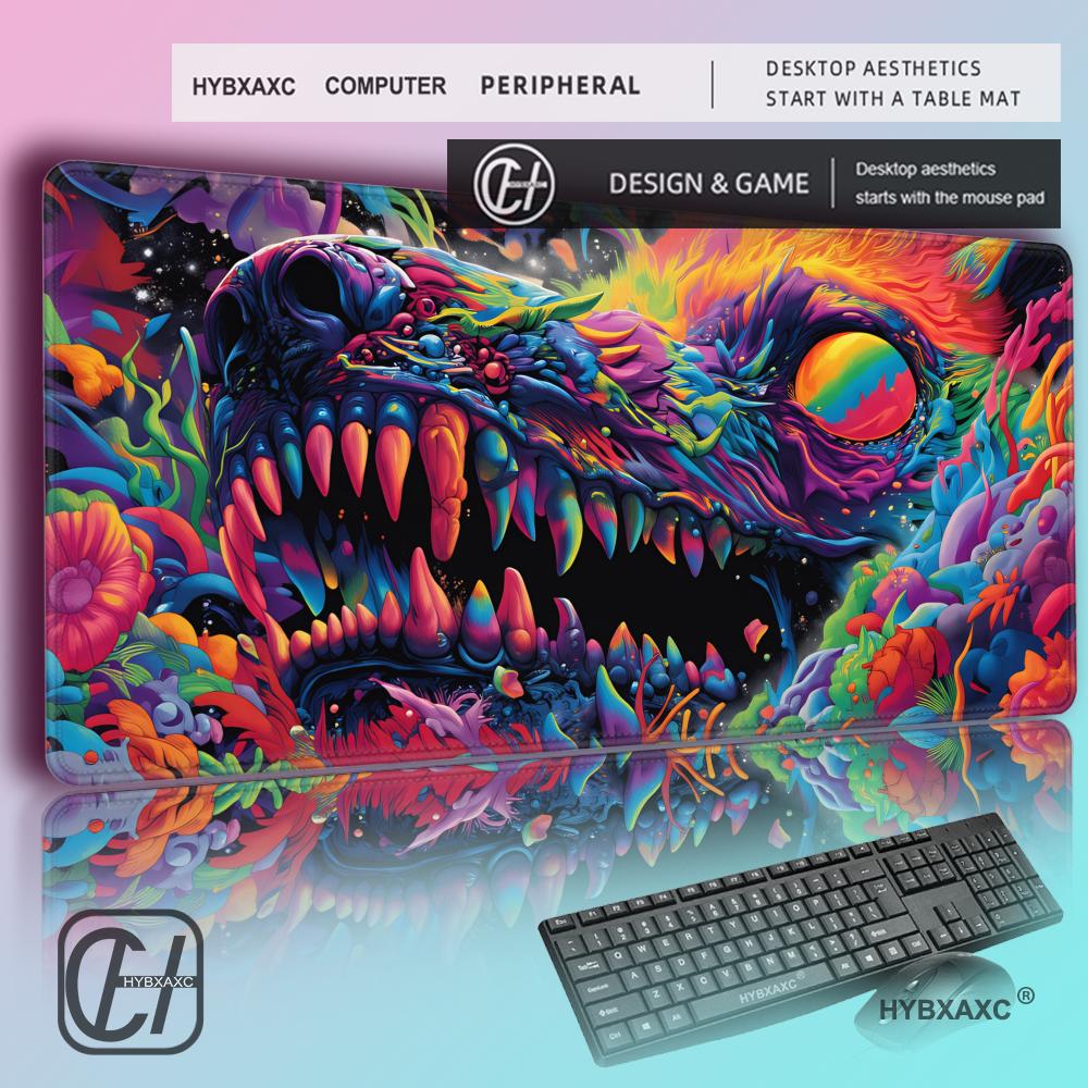 Desk Setup Art - HYBXAXC Psychedelic Monster Desk Mat Trippy