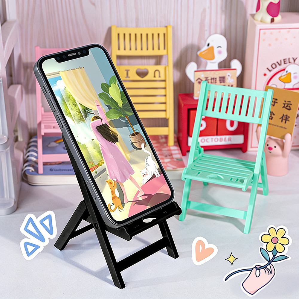 Desk Setup Dorm - Mini Folding Chair Phone Stand Desk