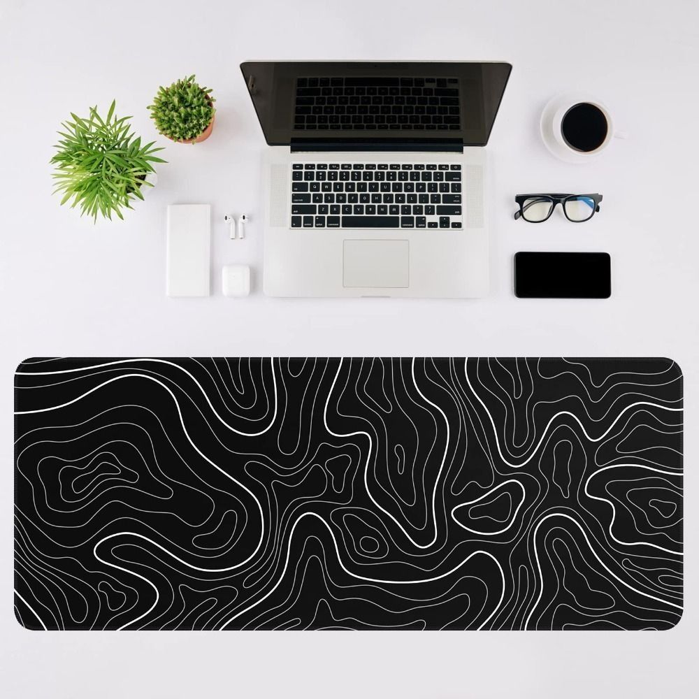 Desk Setup Rug - Professional Gaming Topographic Shape Gaming Mouse