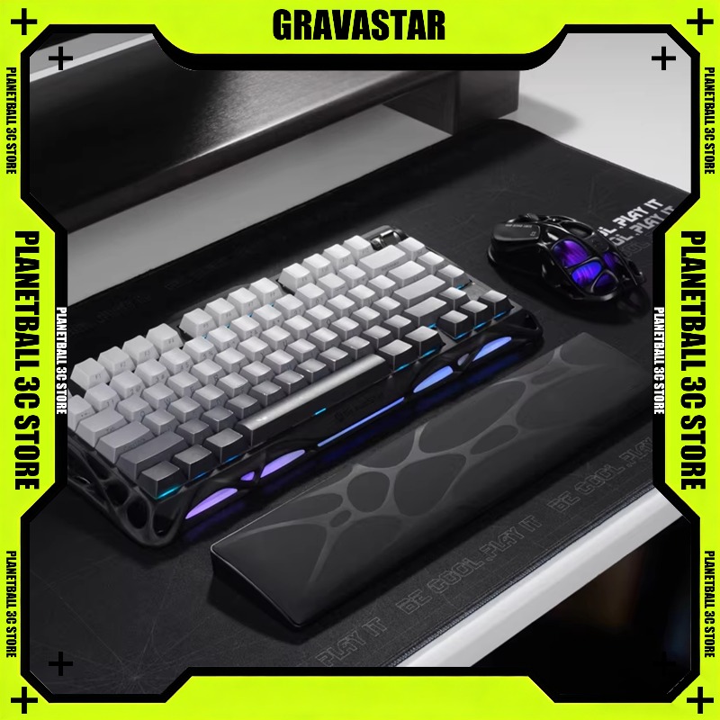 Ergonomic Desk Setup Keyboard - GravaStar Sci-Fi Ergonomic Keyboard Wrist Rest