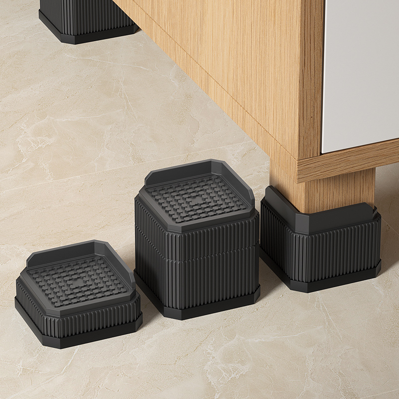 Desk Setup Riser - Adjustable-Height Square Furniture Risers: High Load-Bearing,