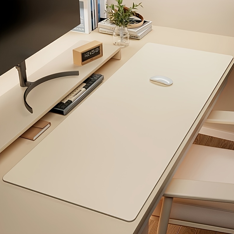 Desk Setup Rug - 1pc Large Faux Leather Mouse Pad,