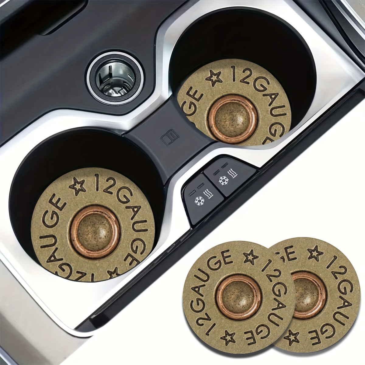 Desk Setup Rug - 2-Pack Bullet-Shaped Design Car Cup Mats,