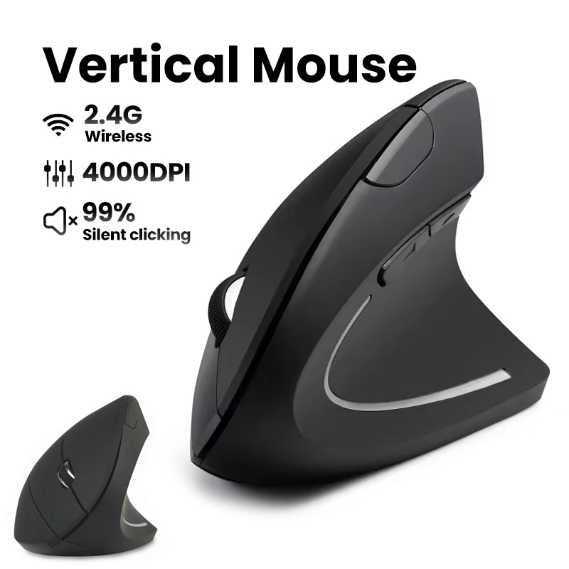 Desk Setup Programmer - Ergonomic Wireless Mouse 1600 DPI RGB