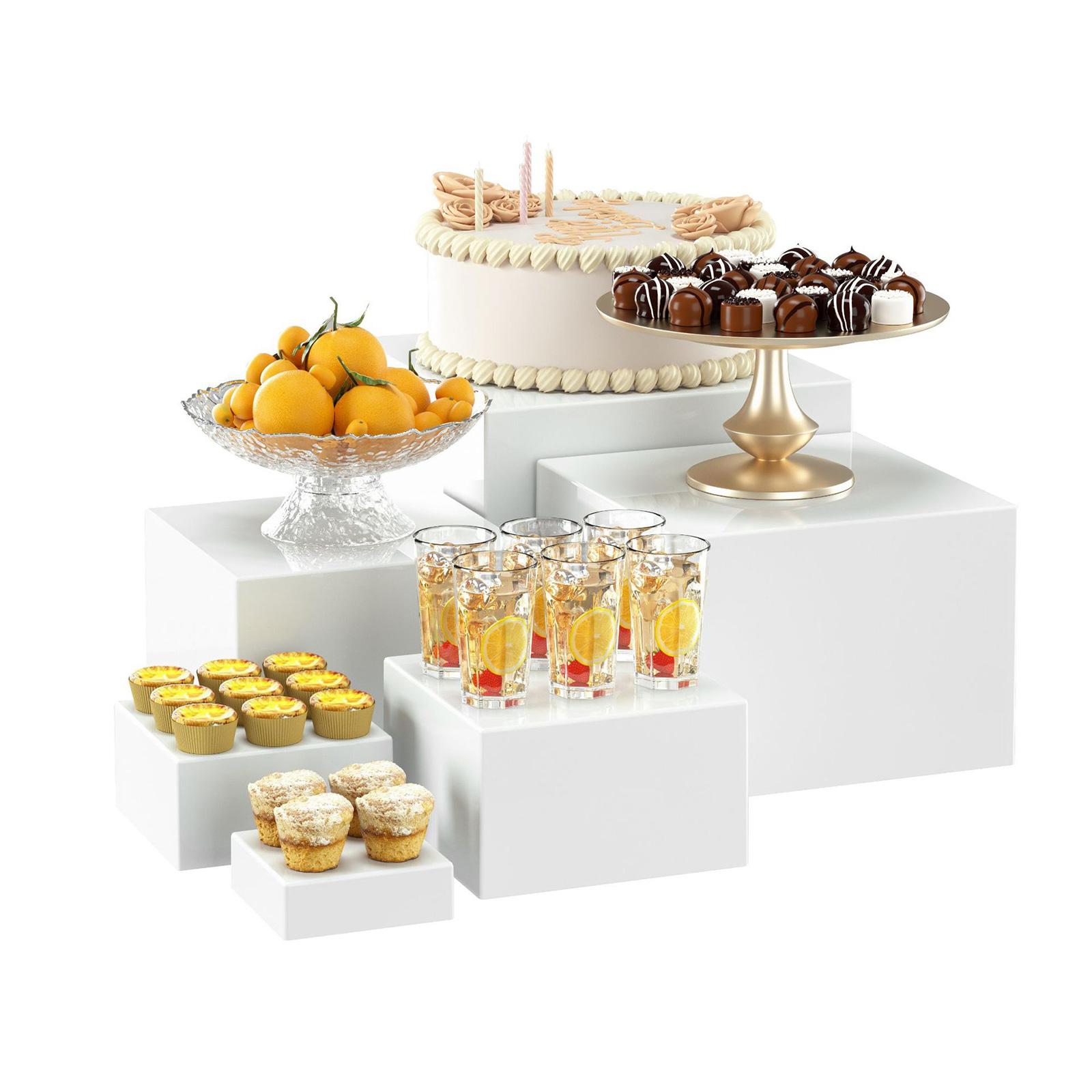 Desk Setup Riser - 6x Acrylic Buffet Riser Dessert Table