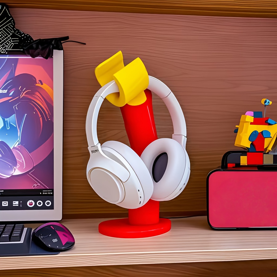 Desk Setup Headphone Stand - Creative Headphone Stand & Desk Shelf