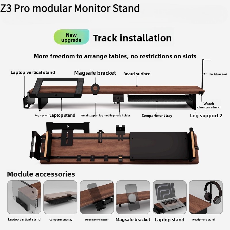 Desk Setup Riser - Z3 Pro Modular Monitor Riser Solid
