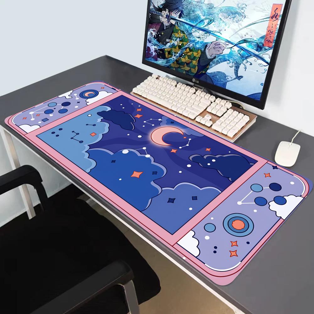 Desk Setup Art - HYBXAXC Moon and Stars Large Desk
