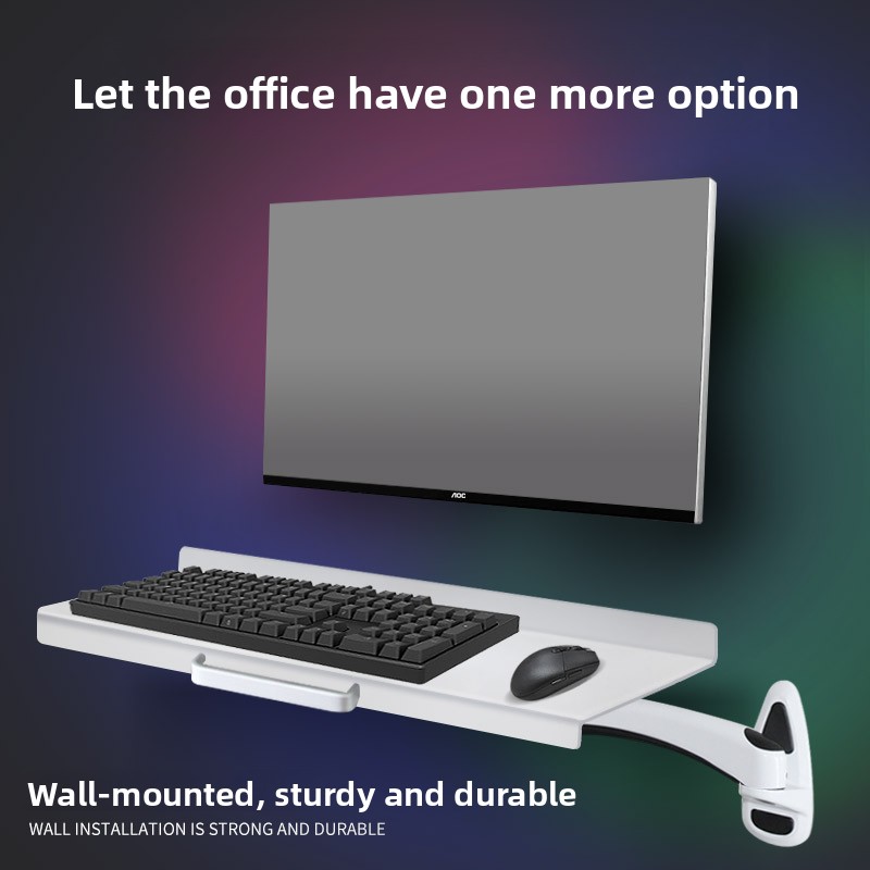 Ergonomic Desk Setup Keyboard - Industrial Wall Mounted Keyboard Tray Heavy-Duty