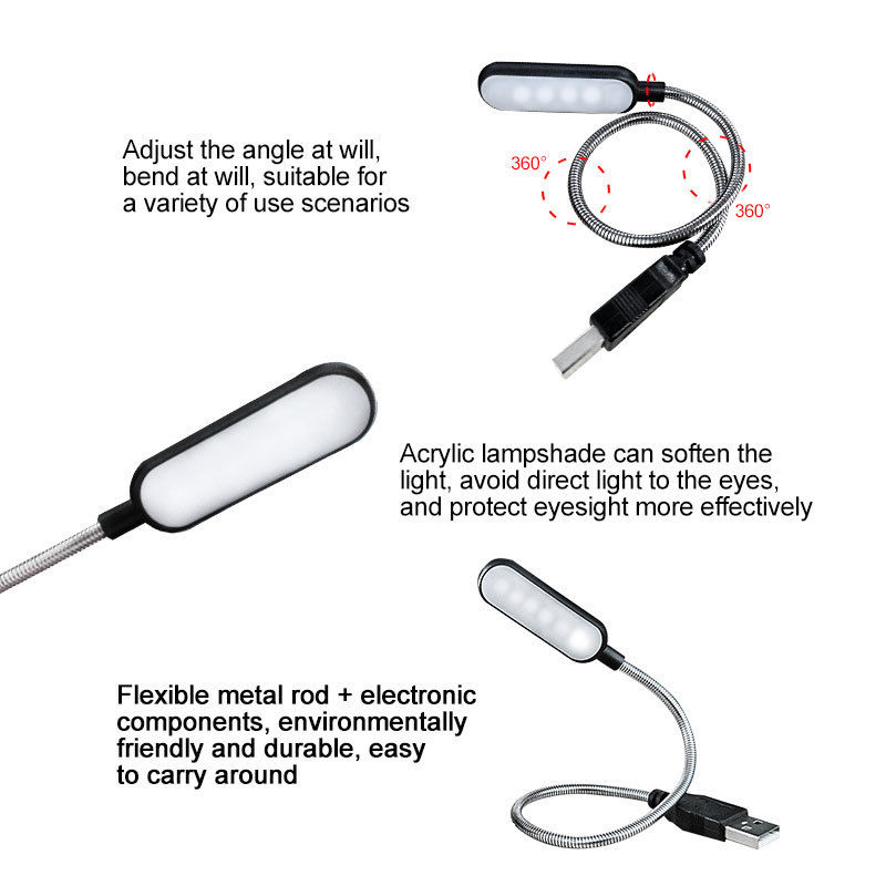 Mini 4 LED Book Lamp Portable  - Desk Setup Maker 评论和价格