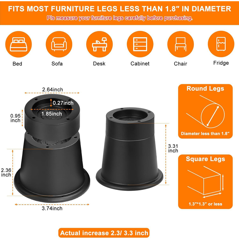 4Pcs Heavy Duty Furniture Rise - Desk Setup Riser 评论和价格