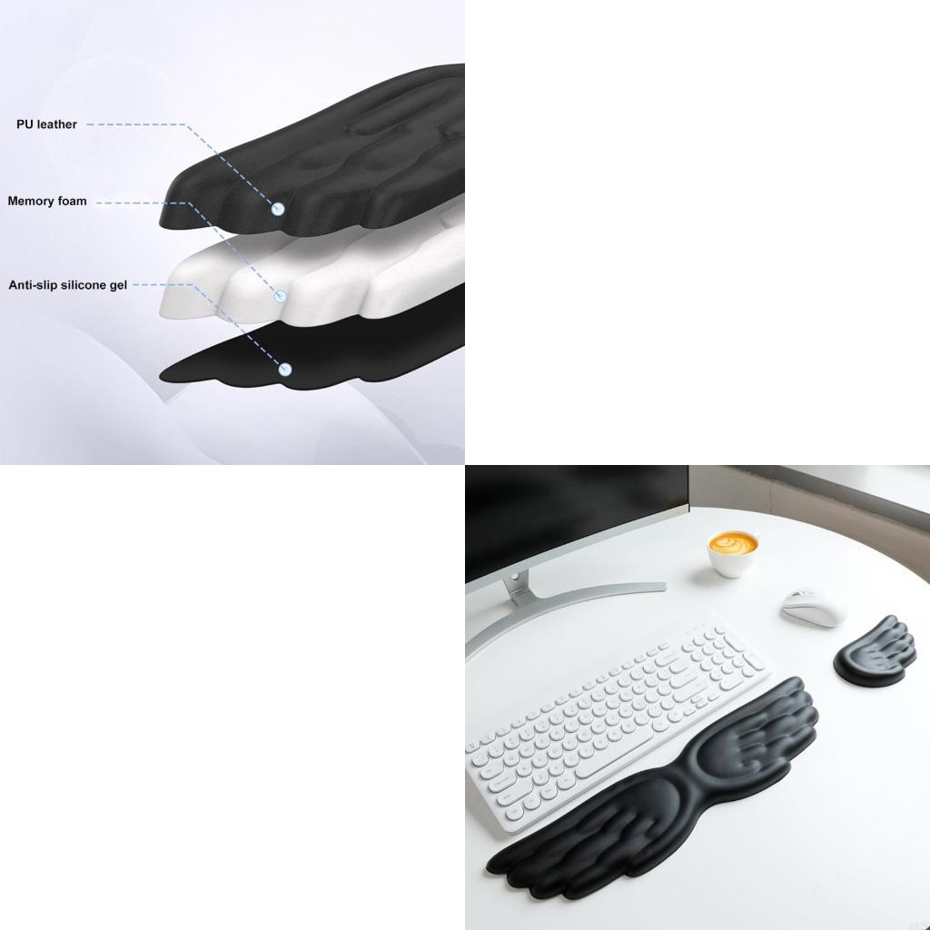 462E Soft Silicone Angel Wing  - Ergonomic Desk Setup Keyboard 评论和价格