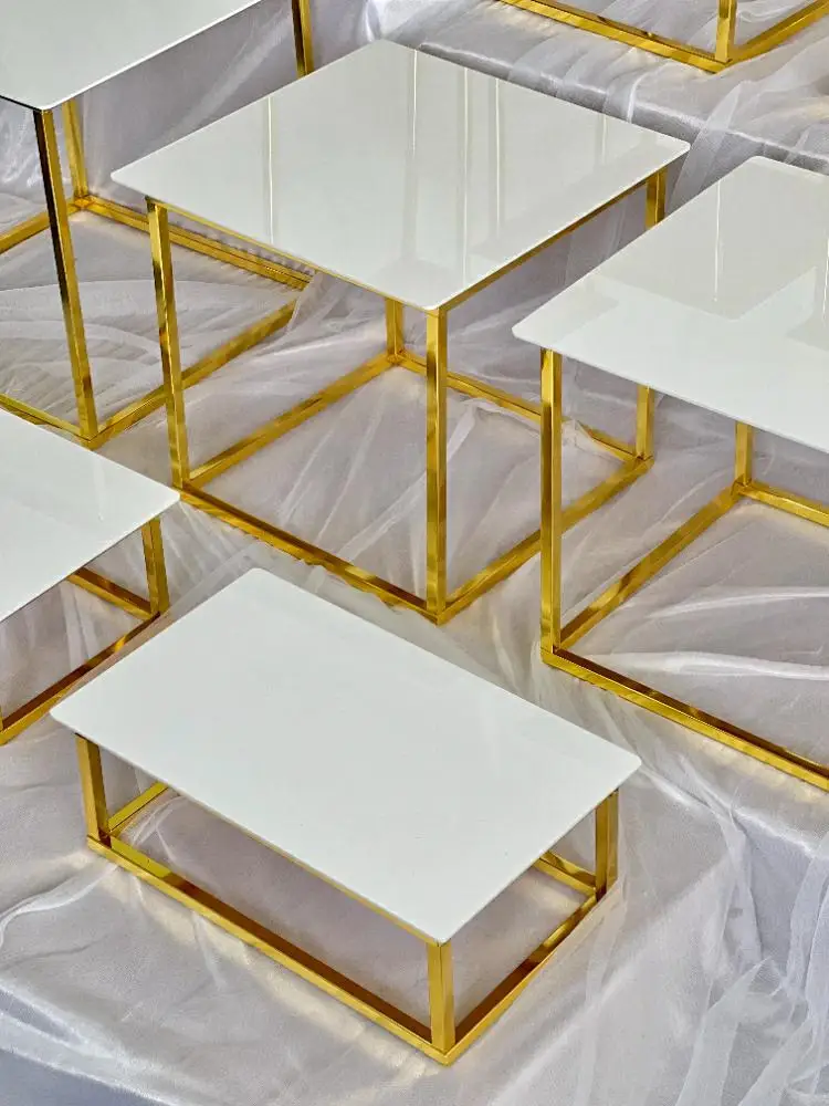 12-20 PCS Luxury Gold Frame Wh - Desk Setup Riser 评论和价格