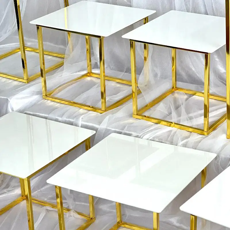 12-20 PCS Luxury Gold Frame Wh - Desk Setup Riser 评论和价格