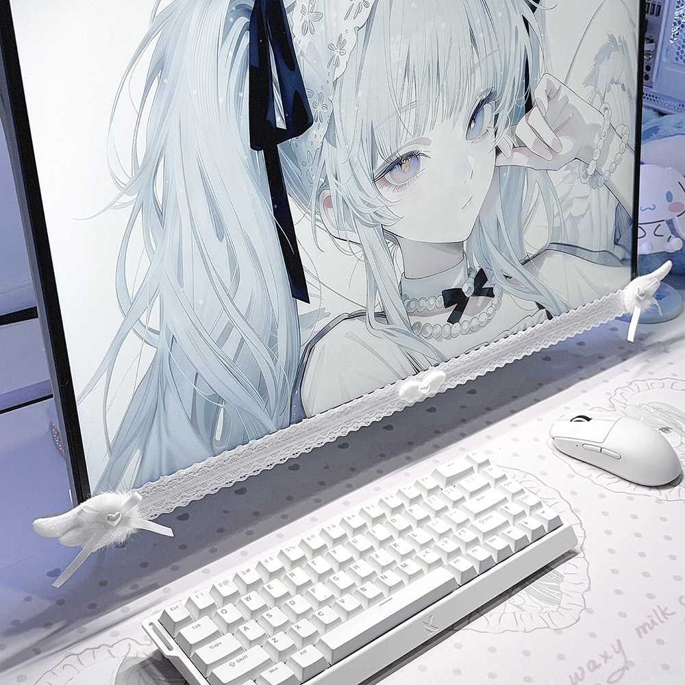 New Screen Decor White Lace Mo - Desk Setup Pc 评论和价格