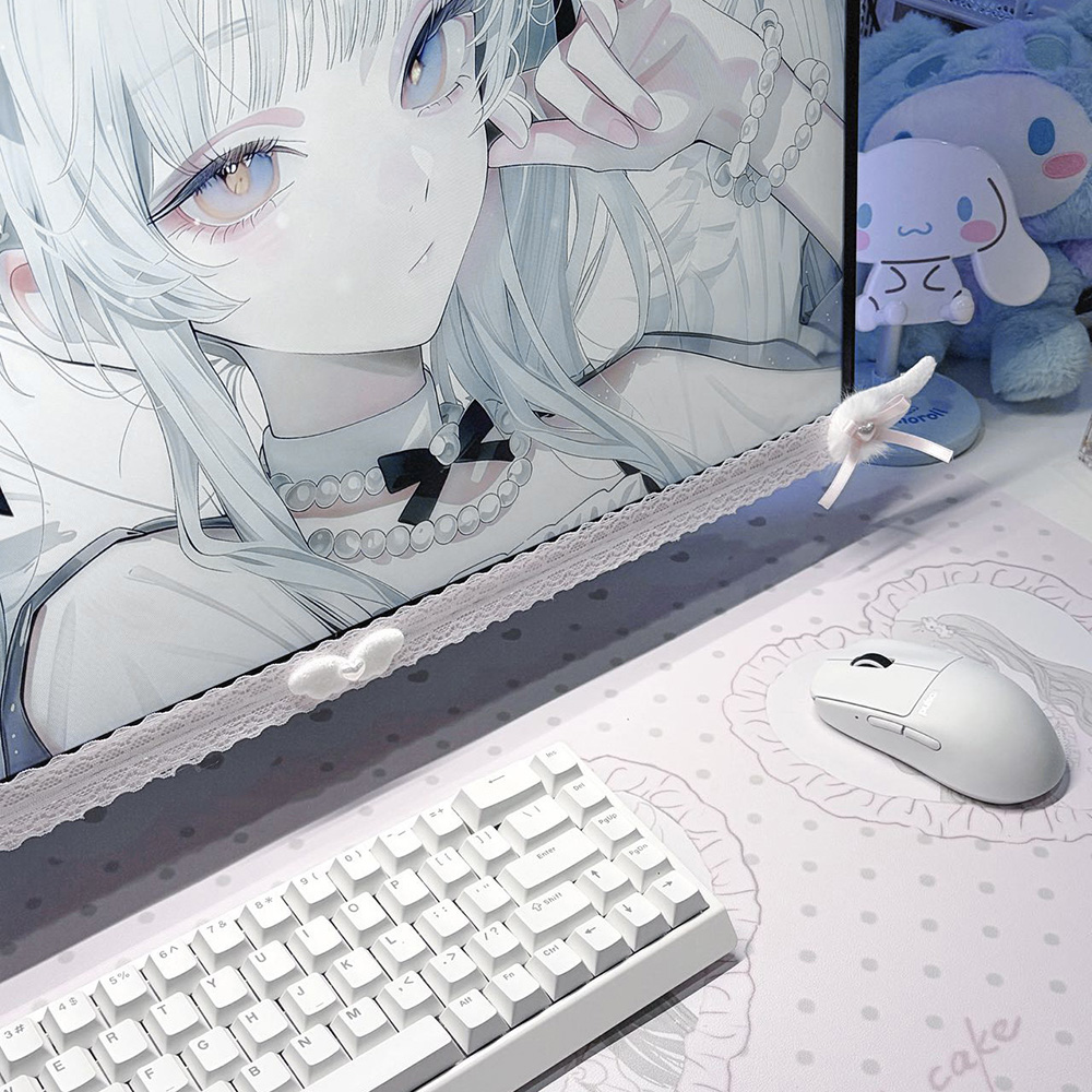 New Screen Decor White Lace Mo - Desk Setup Pc 评论和价格
