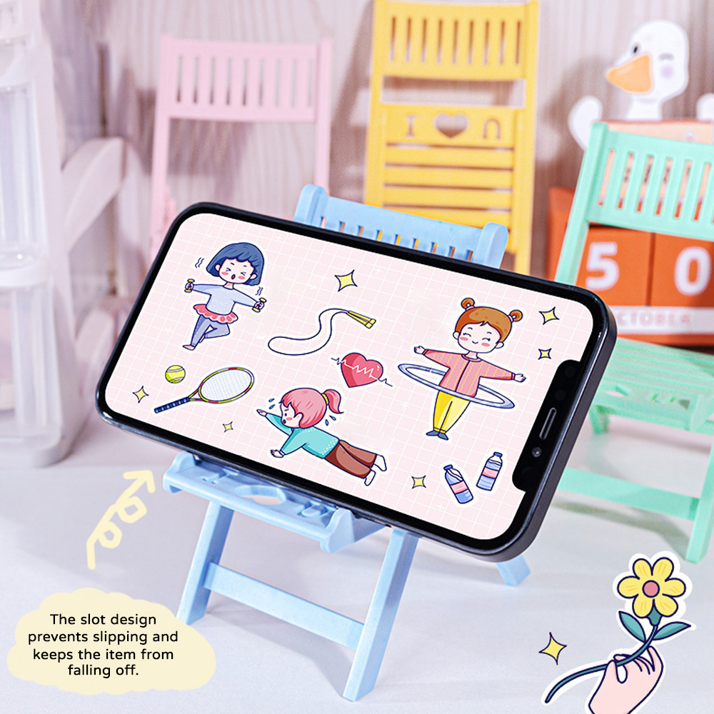 Mini Folding Chair Phone Stand - Desk Setup Dorm 评论和价格