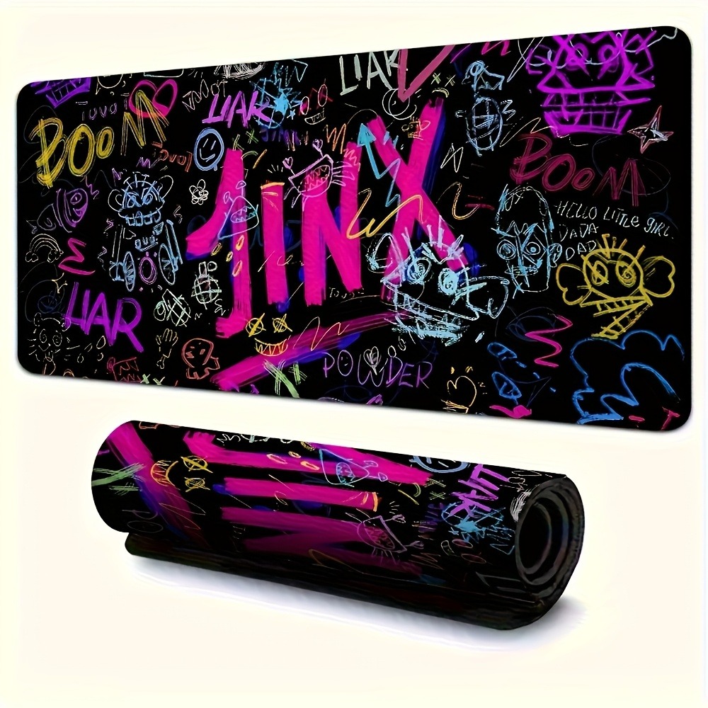 Vibrant Doodle Text Gaming Mou - Desk Setup Art 评论和价格