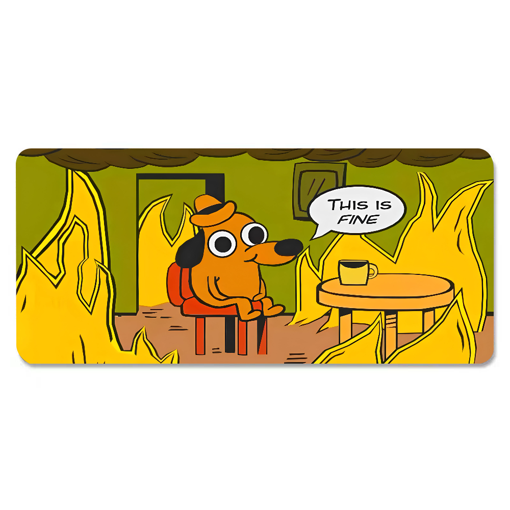 This Is Fine Dog Dachshund Mou - Desk Setup Rug 评论和价格