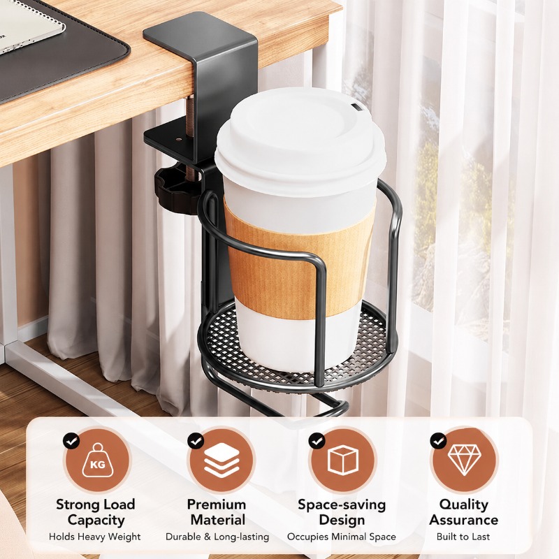 2 in 1 Desk Cup Holder Headpho - Desk Setup Headphone Stand 评论和价格