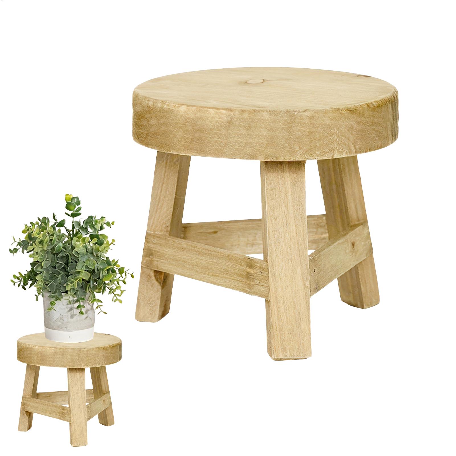 Round Plant Stool Wooden Small - Desk Setup Riser 评论和价格
