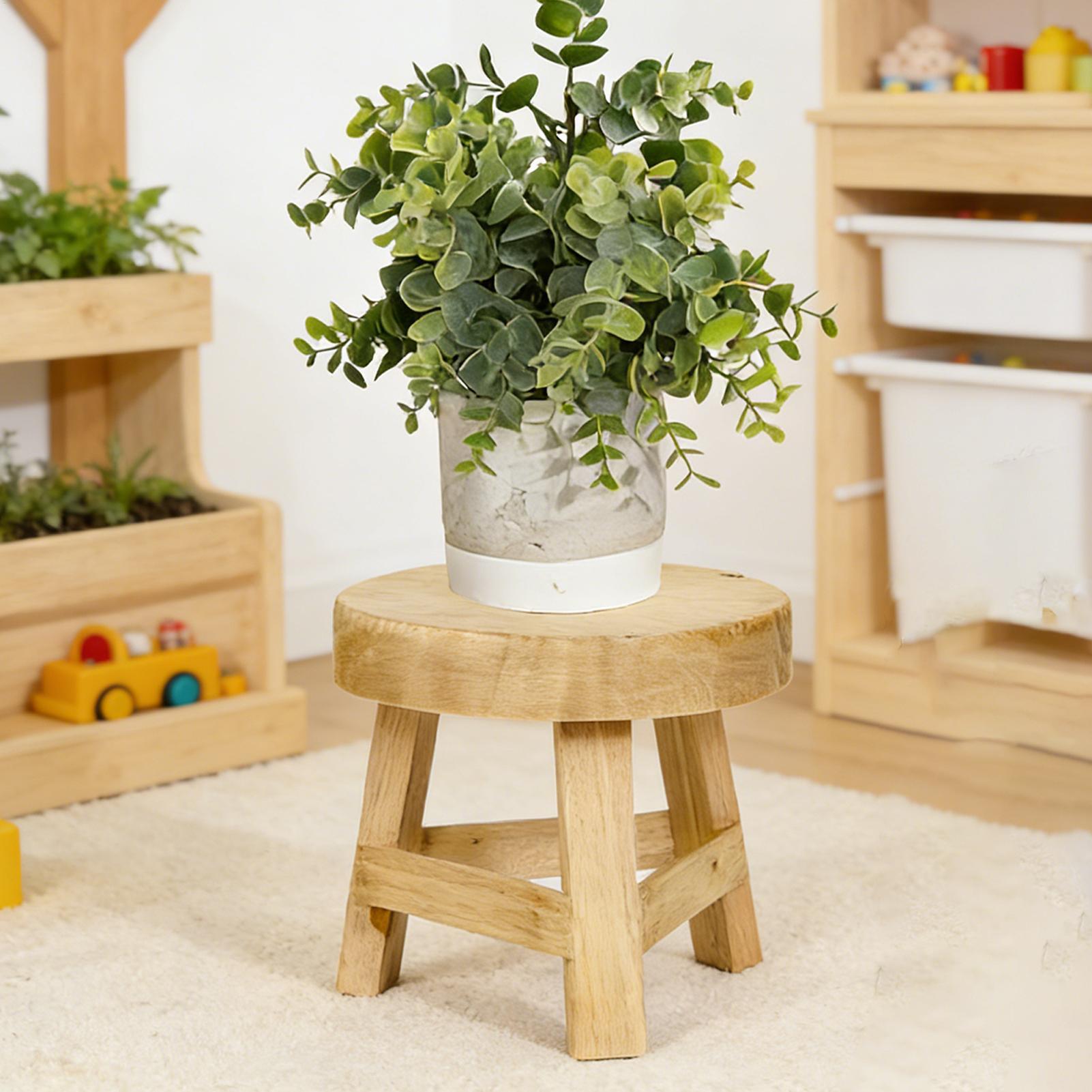 Round Plant Stool Wooden Small - Desk Setup Riser 评论和价格