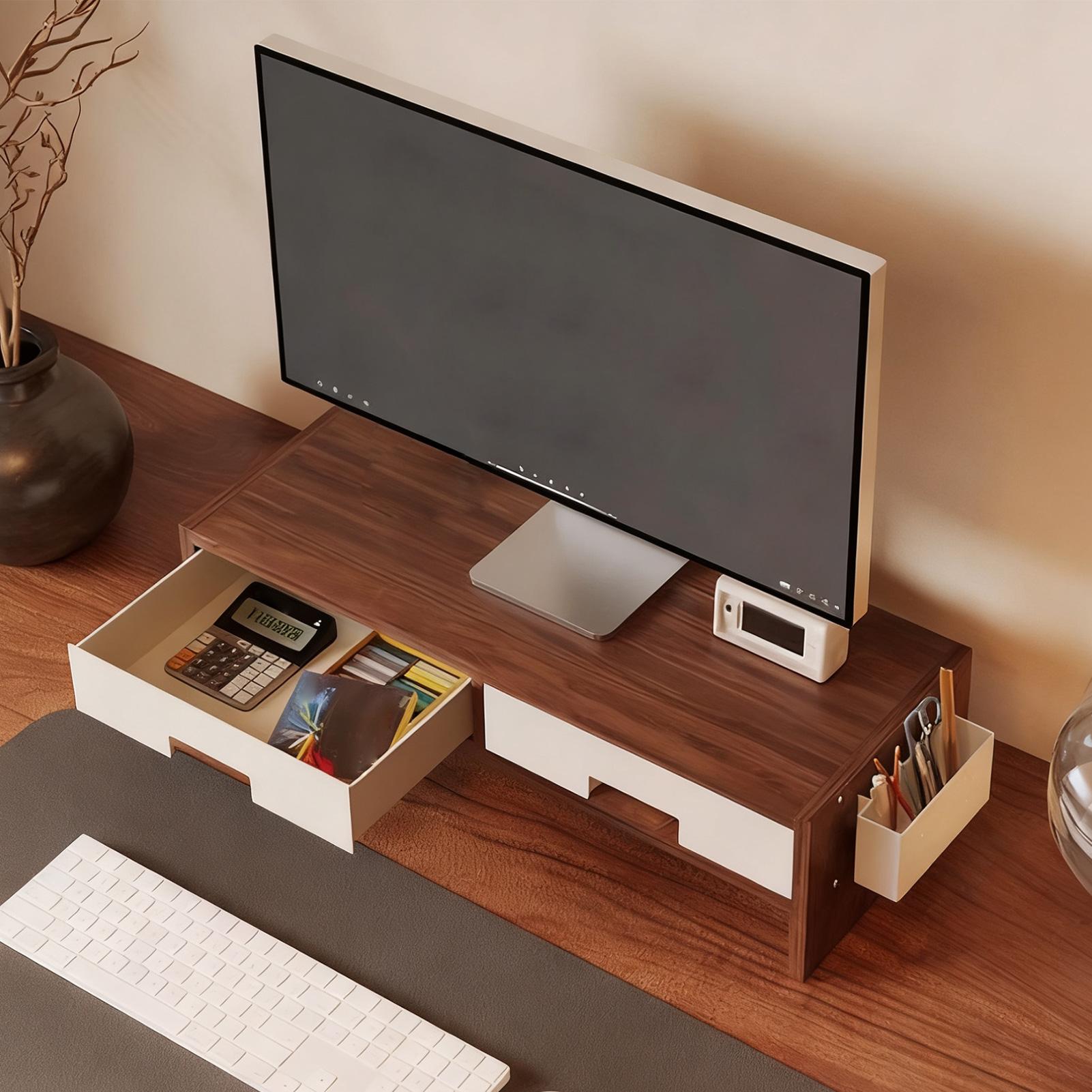 Desk Monitor Stand Riser Doubl - Desk Setup Riser 评论和价格