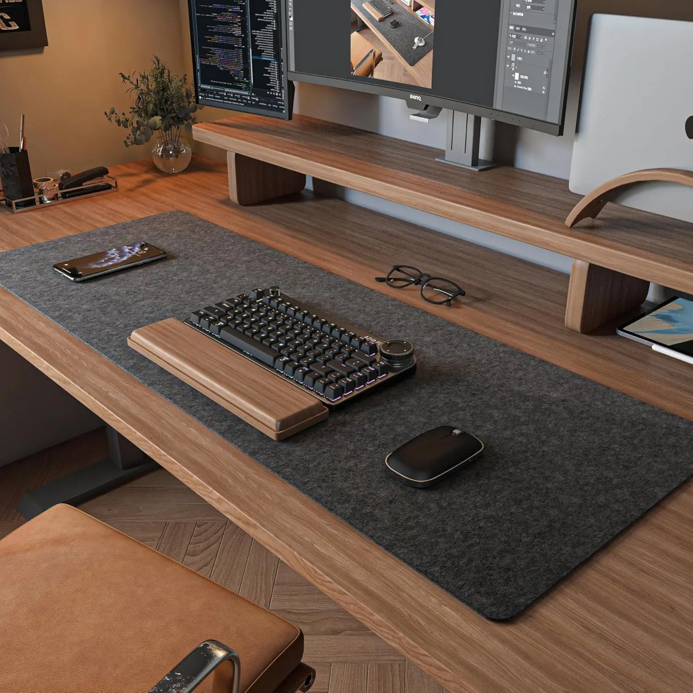 Felt Desk Mat Computer Mat for - Desk Setup Rug 评论和价格