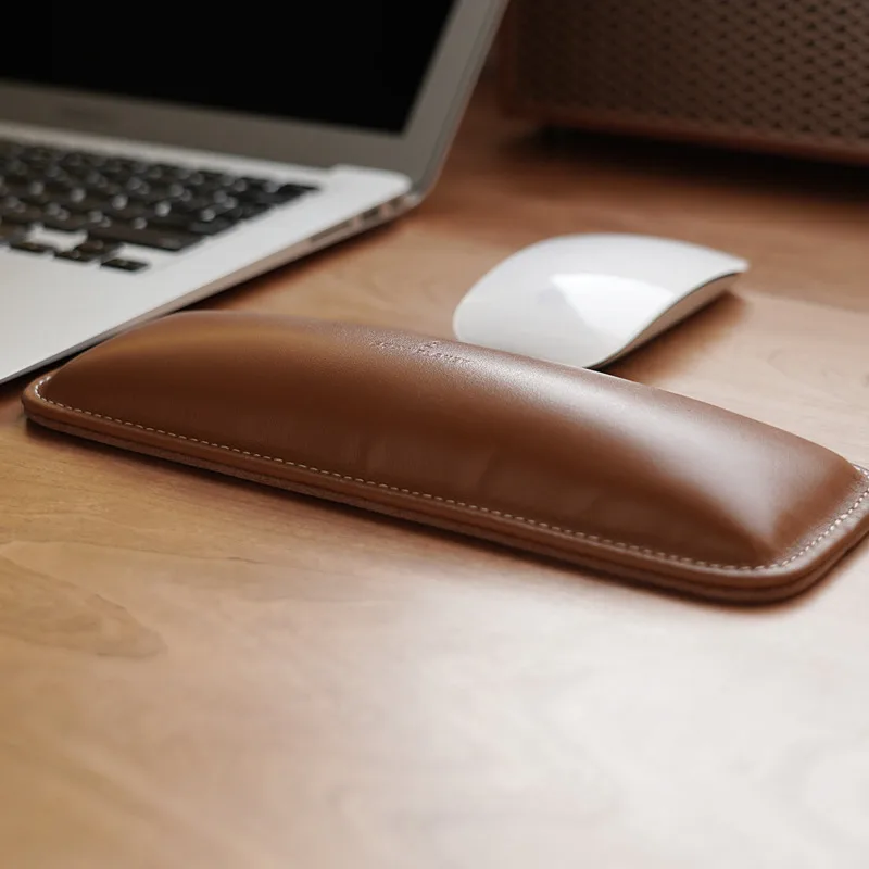 Genuine Leather Wrist Rest Top - Ergonomic Desk Setup Keyboard 评论和价格