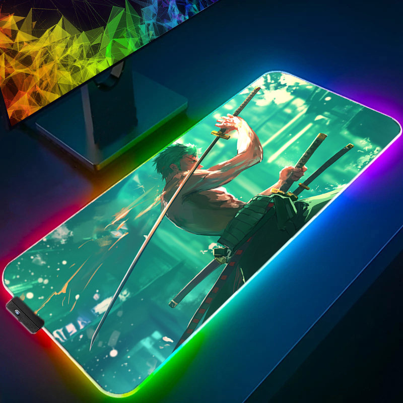 ONE PIECE Zoro Mouse Pad RGB G - Desk Setup Rug 评论和价格