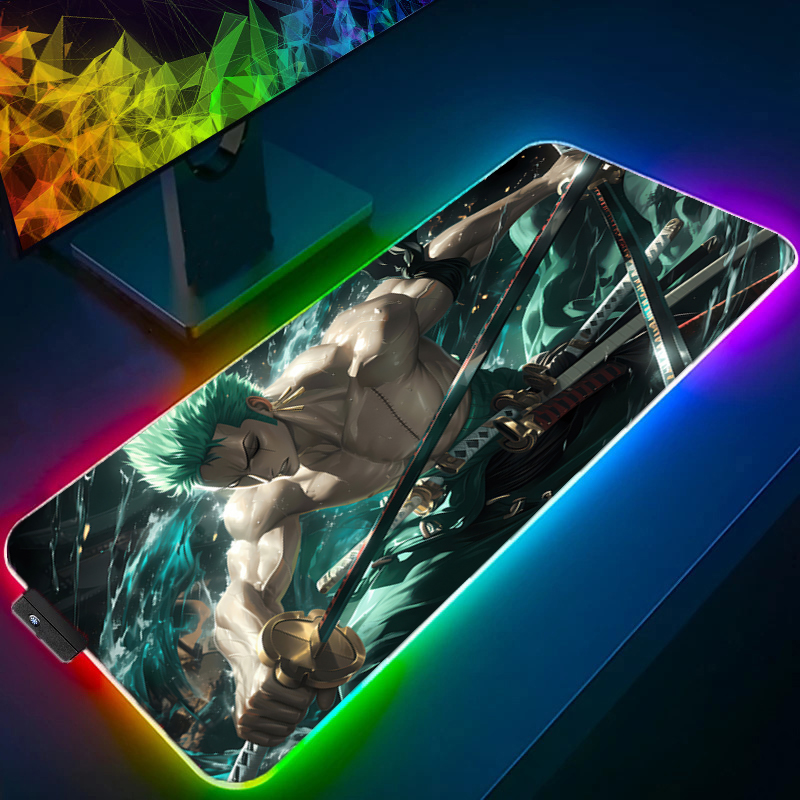 ONE PIECE Zoro Mouse Pad RGB G - Desk Setup Rug 评论和价格