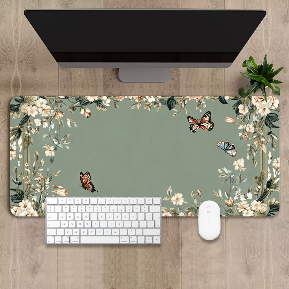 Plant table mat with butterfly - Desk Setup Art 评论和价格