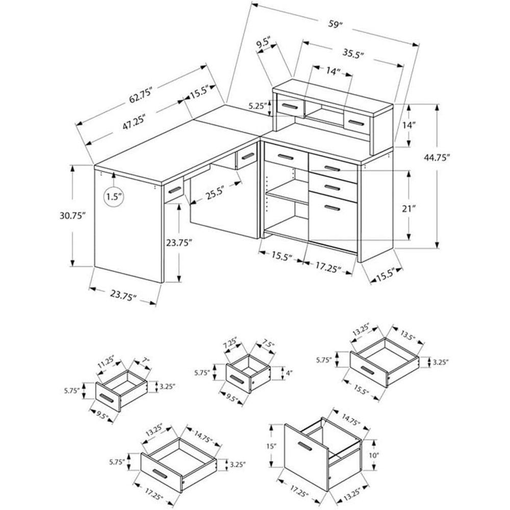 Contemporary Beige L-Shaped La - Desk Setup Beige 评论和价格