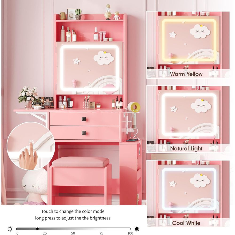 Vabches Small Makeup Vanity De - Desk Vanity Setup 评论和价格