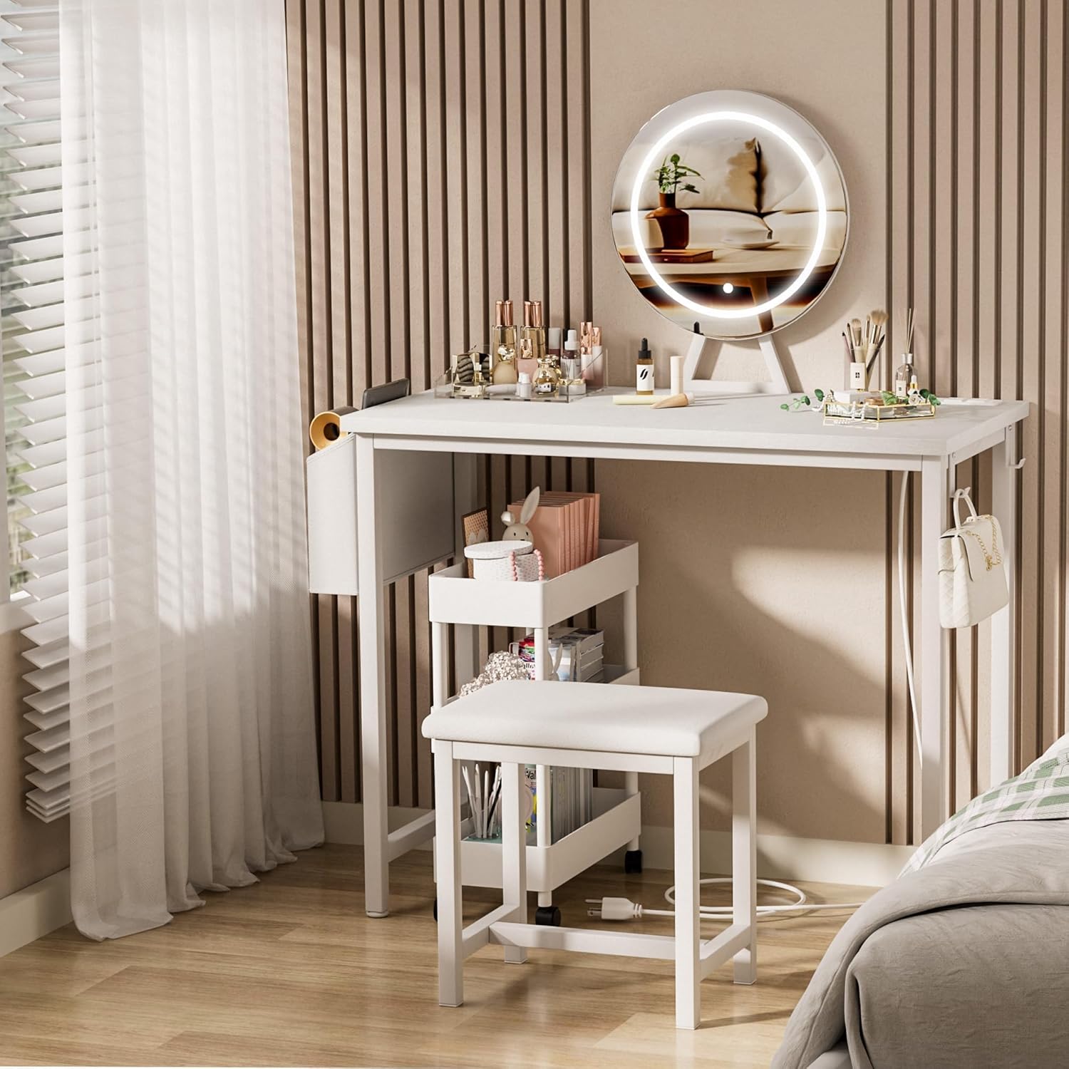 Makeup Vanity Desk with Mirror - Desk Vanity Setup 评论和价格