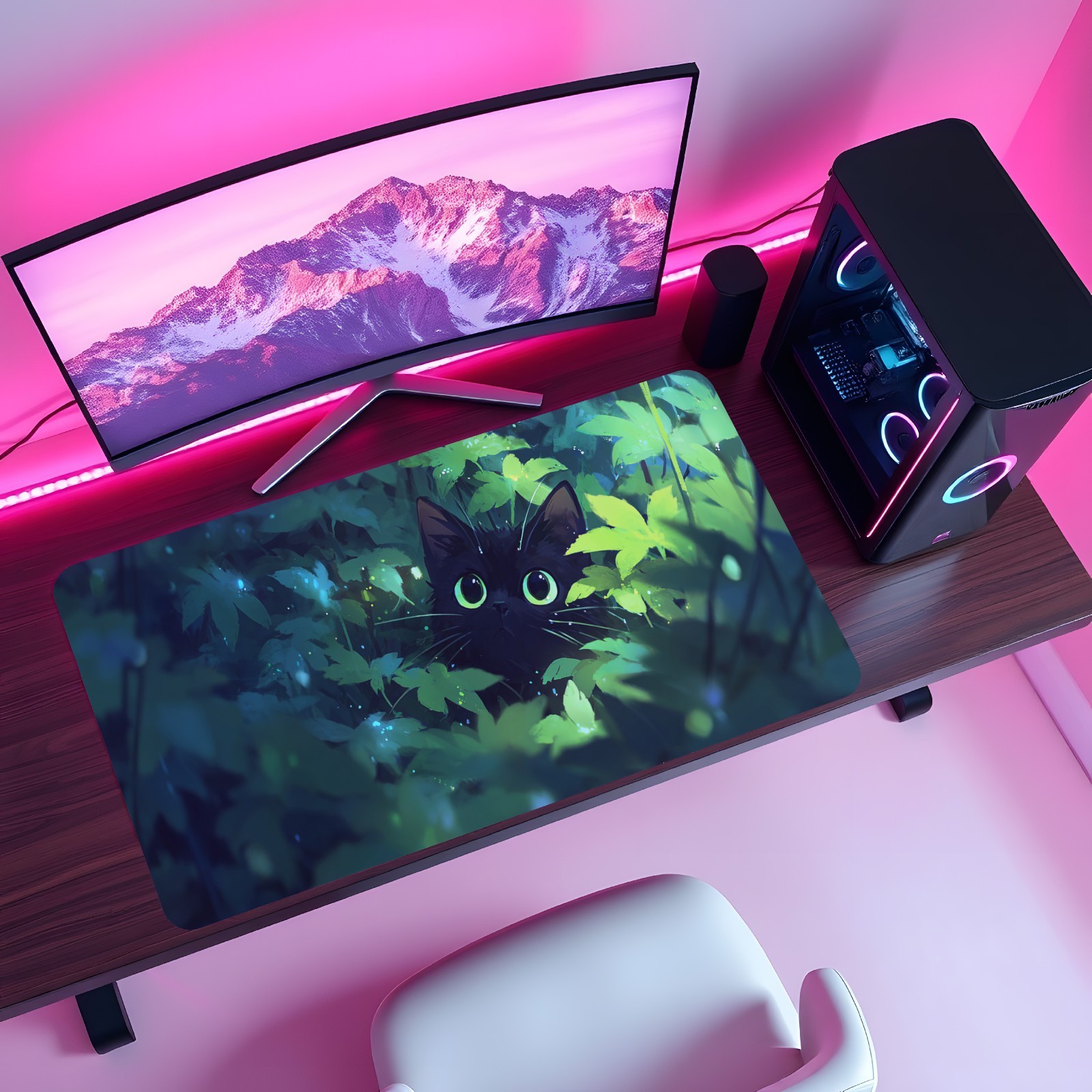 Black Cat for MTG Playmat Gree - Desk Setup Art 评论和价格