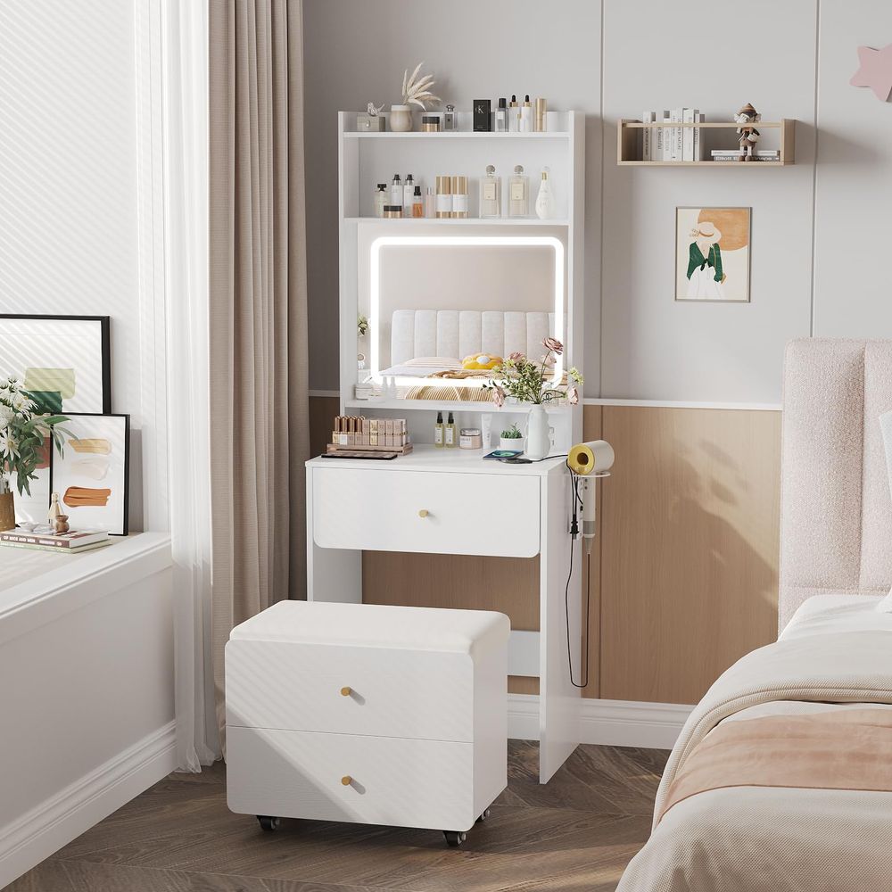 Up Vanity Desk with Mirror and - Desk Vanity Setup 评论和价格