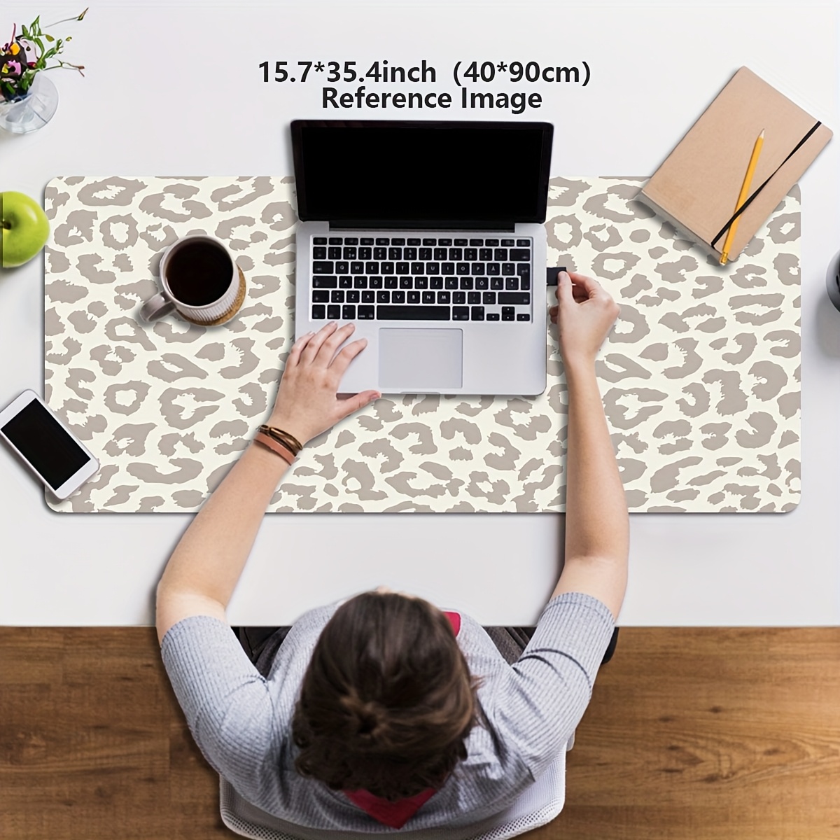 Beige Leopard Print Extended M - Desk Setup Beige 评论和价格