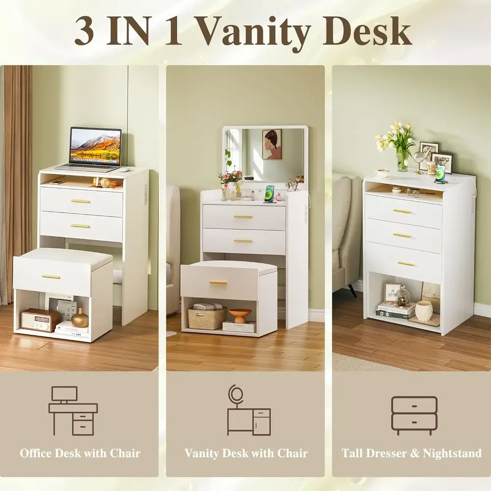 3-in-1 Vanity Desk with Flip-U - Desk Vanity Setup 评论和价格