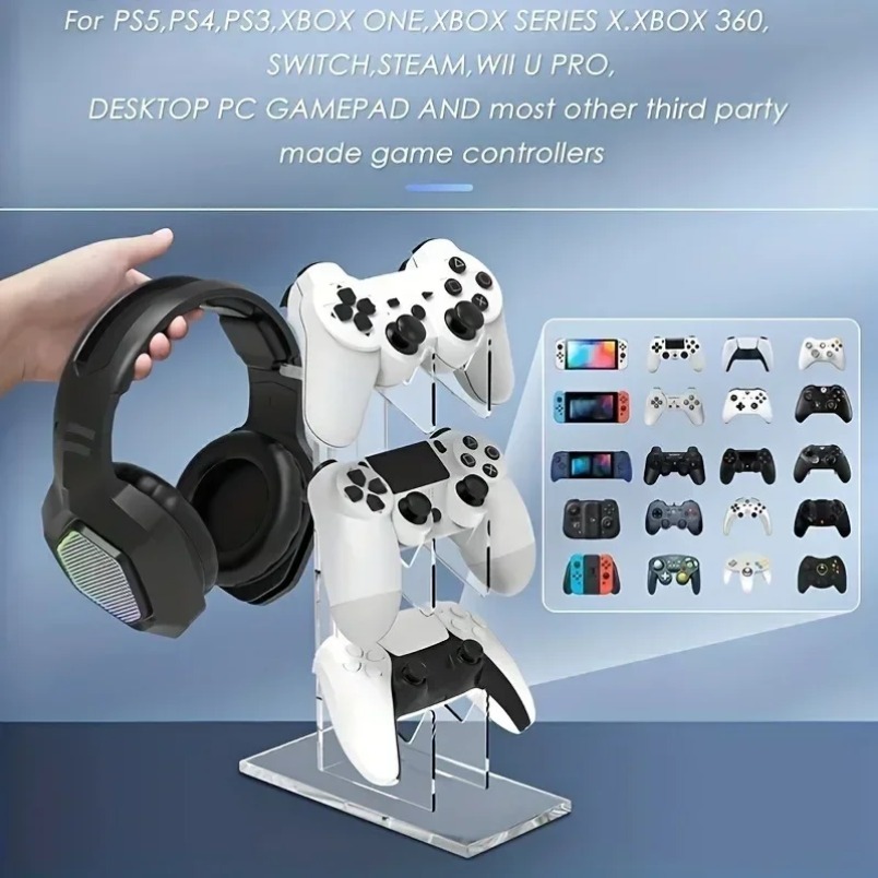 Game Storage Rack 3 Tier Contr - Desk Setup Headphone Stand 评论和价格