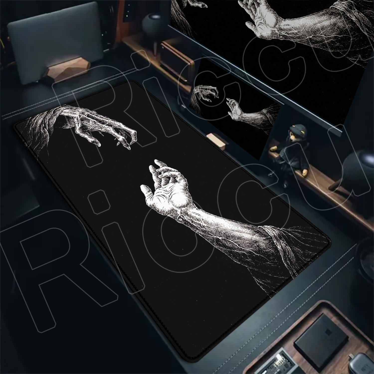 HD Large Black White XXL Gothi - Desk Setup Art 评论和价格