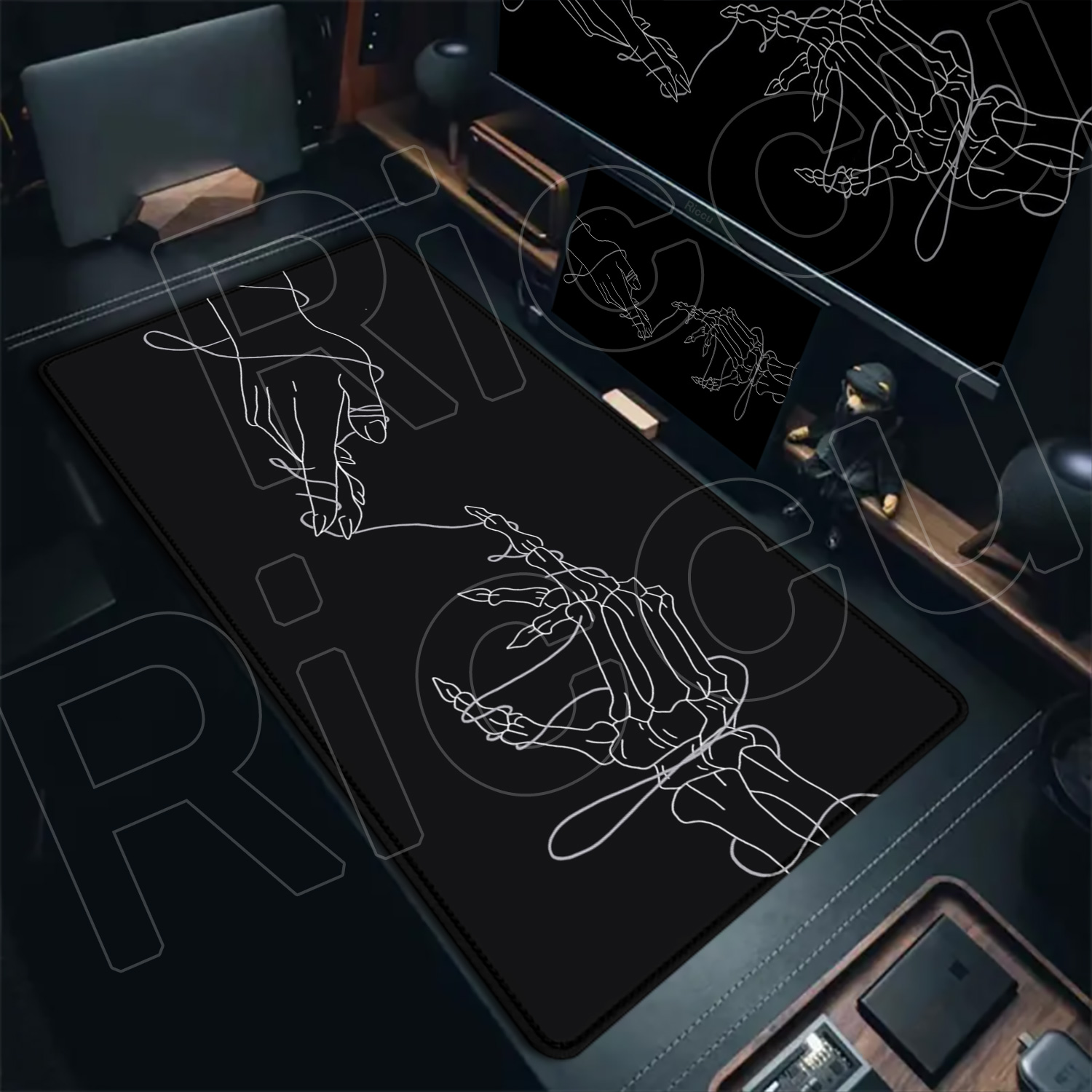 HD Large Black White XXL Gothi - Desk Setup Art 评论和价格