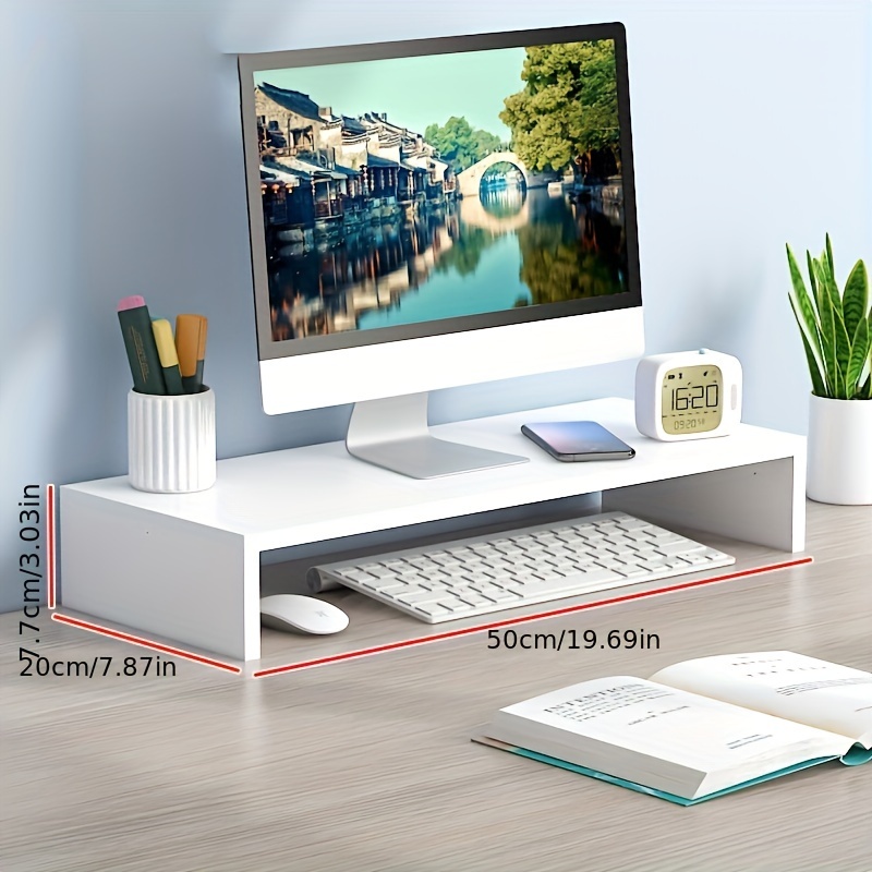 Spacious Wooden Monitor Stand  - Desk Setup Riser 评论和价格
